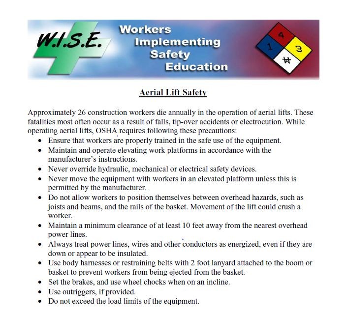 Aerial Lift Safety RiskWise