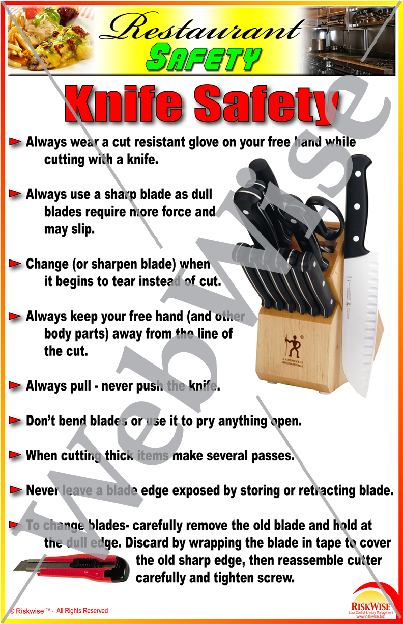 Knife Safety Safety Posters Kitchen Safety Rules Kitchen Safety Tips ...