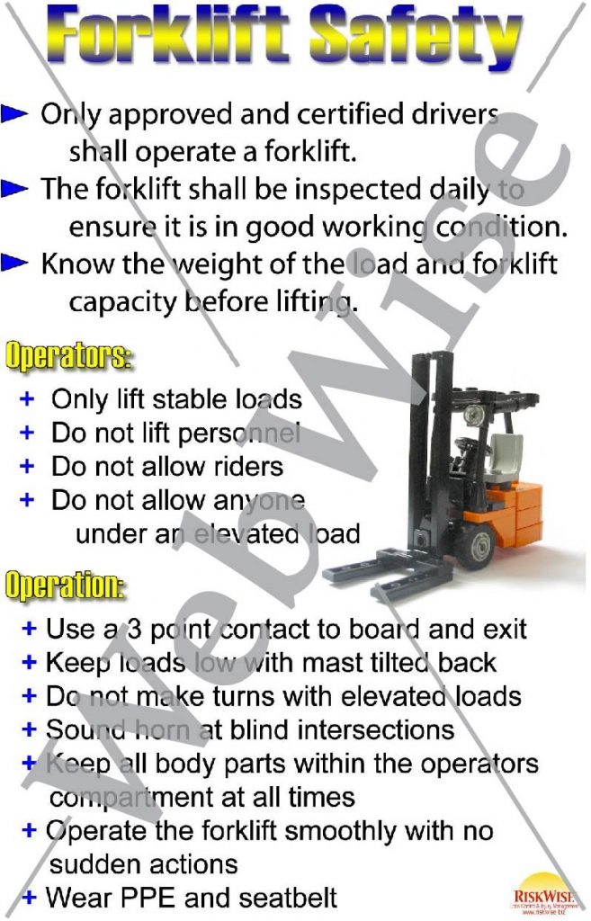 Forklift Safety Poster Riskwise - kulturaupice