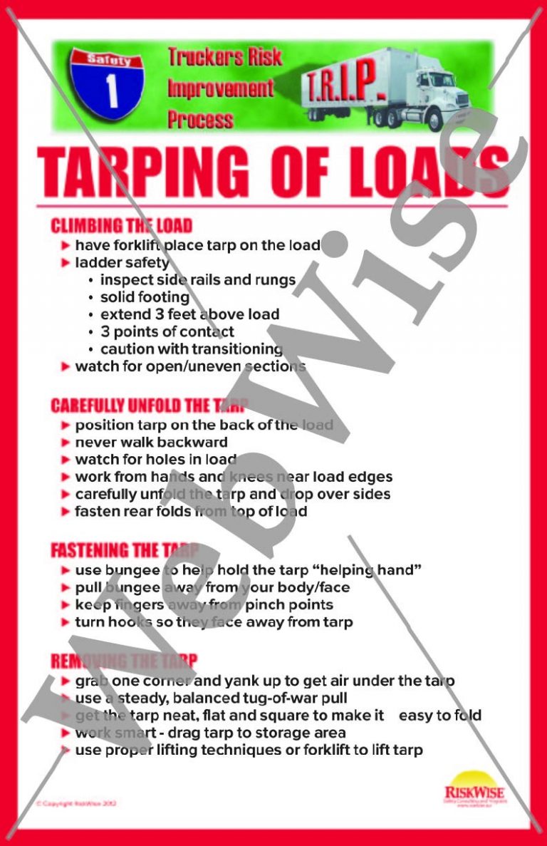TRIP Tarping of Loads Poster RiskWise