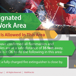 designated hot work areas sample poster