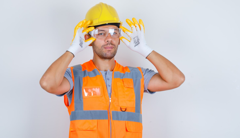 Worker wearing PPE